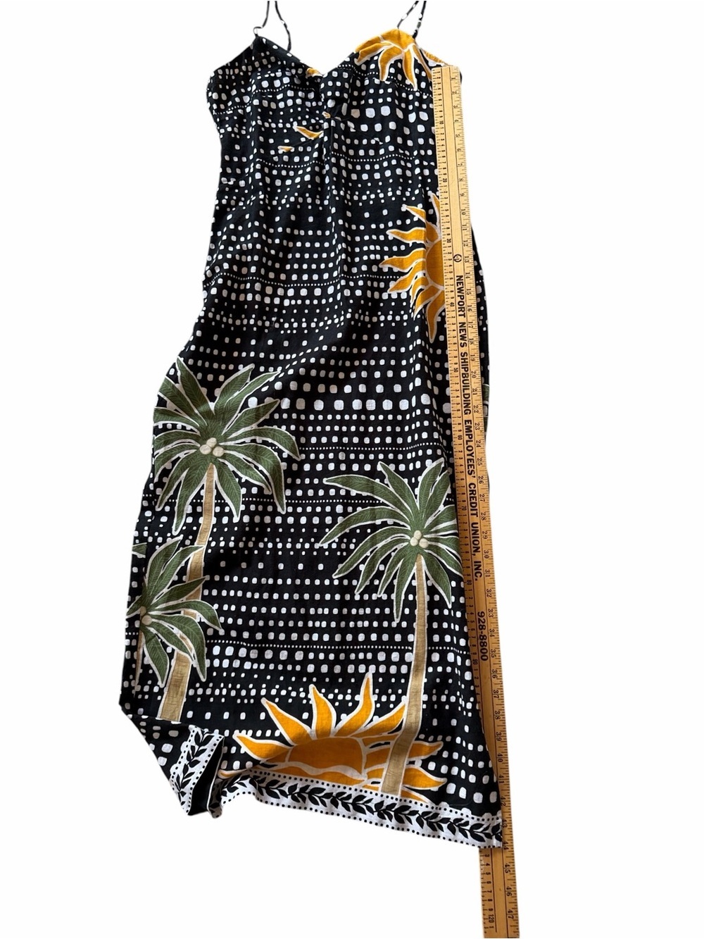 LOFT Beach Black Tropical Print Midi Dress Size 6 - Picture 9 of 10